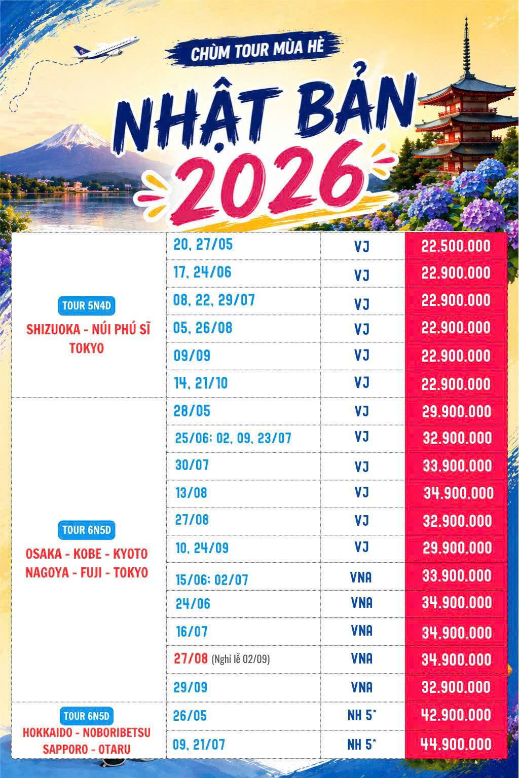 Japan summer tours 2026