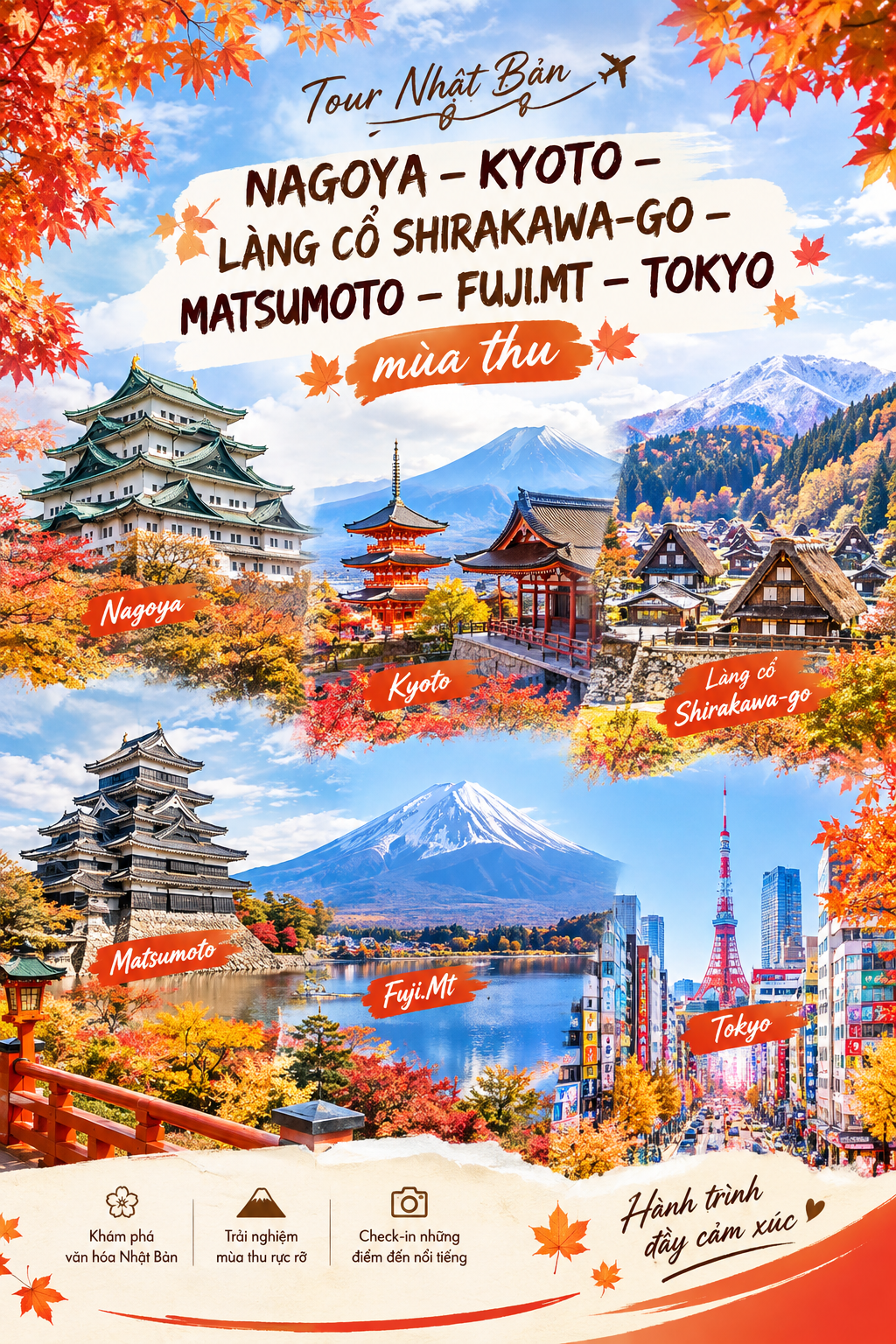 NAGOYA – KYOTO – LÀNG CỔ SHIRAKAWA GO – MATSUMOTO – FUJI.MT – TOKYO